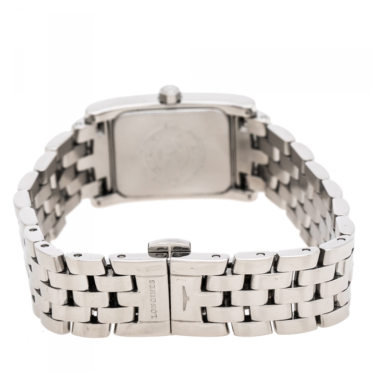 Pre Owned Longines White Stainless Steel Diamond Dolce Vita L5.155.0 Women's Wristwatch 19.80 mm