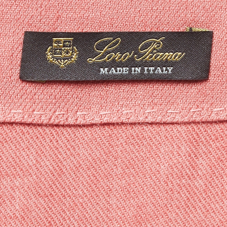 Pre Owned Loro Piana Pink Embroidered Linen Tunic Dress M