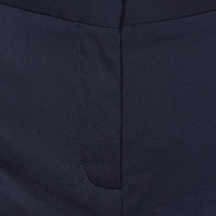 Pre Owned Loro Piana Navy Blue Wool Tapered Trousers M
