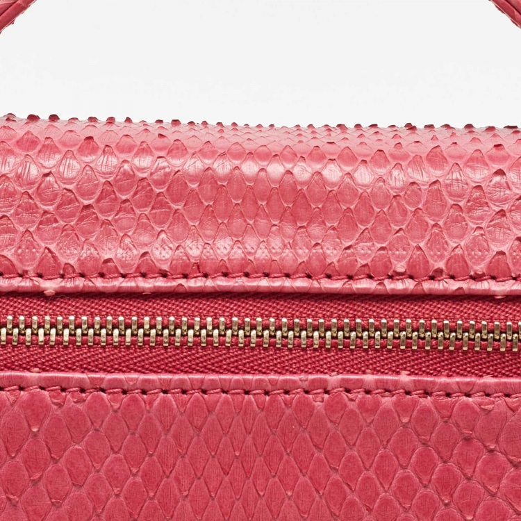 Pre Owned Loro Piana Pink Python Extra Pouch L19 Clutch