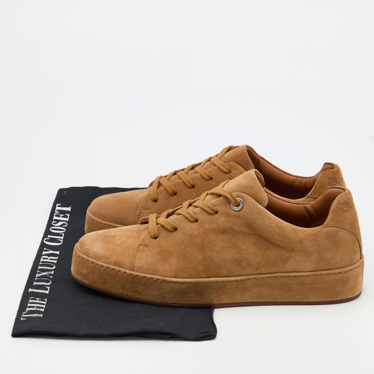 Pre Owned Loro Piana Brown Suede Nuages Low Top Sneakers Size 38