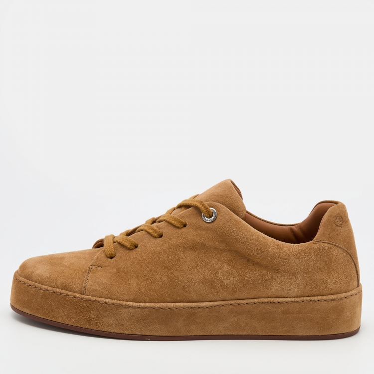 Pre Owned Loro Piana Brown Suede Nuages Low Top Sneakers Size 38