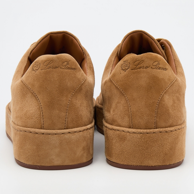 Pre Owned Loro Piana Brown Suede Nuages Low Top Sneakers Size 38