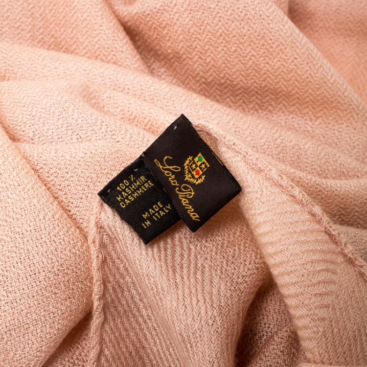 Pre Owned Loro Piana Pale Pink Cashmere Scarf