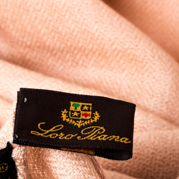 Pre Owned Loro Piana Pale Pink Cashmere Scarf