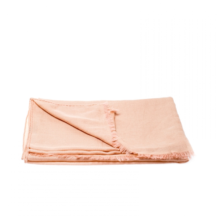 Pre Owned Loro Piana Pale Pink Cashmere Scarf