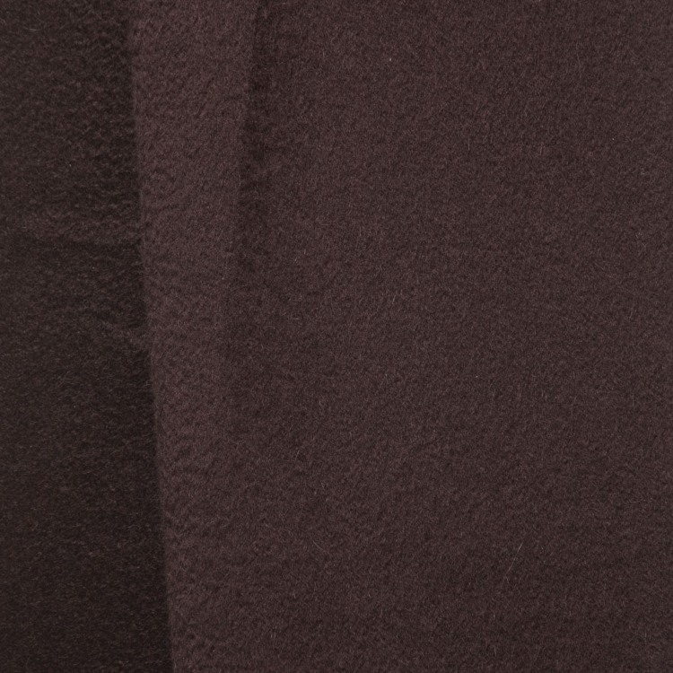 Pre Owned Loro Piana Dark Brown Vicuña Wool Fringe Scarf