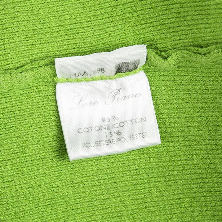 Pre Owned Loro Piana Green Knit Collared Sleeveless Top M