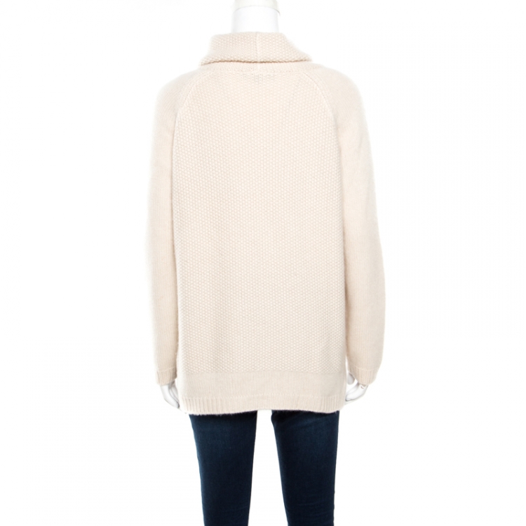 Pre Owned Loro Piana Cream Baby Cashmere Chunky Knit Sweater M
