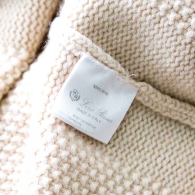 Pre Owned Loro Piana Cream Baby Cashmere Chunky Knit Sweater M