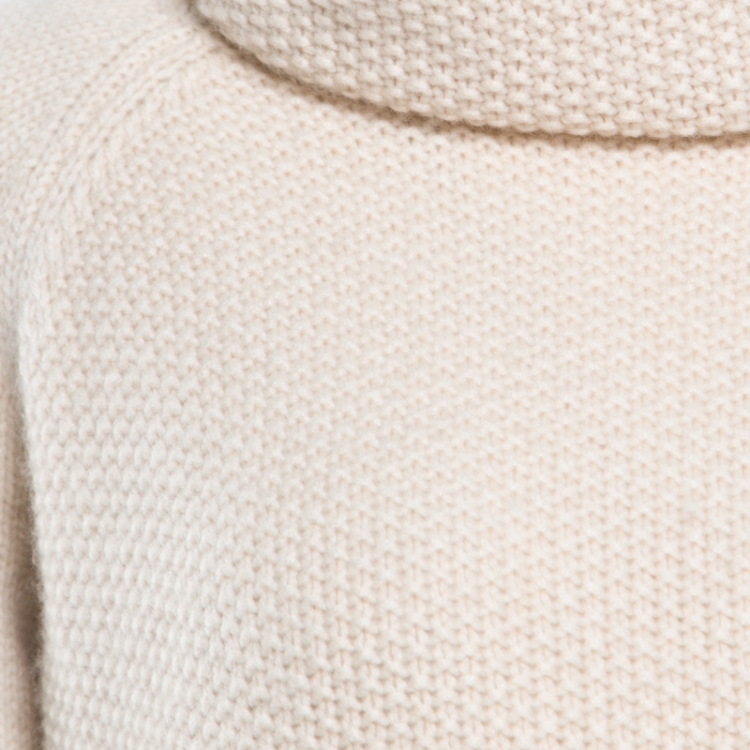 Pre Owned Loro Piana Cream Baby Cashmere Chunky Knit Sweater M