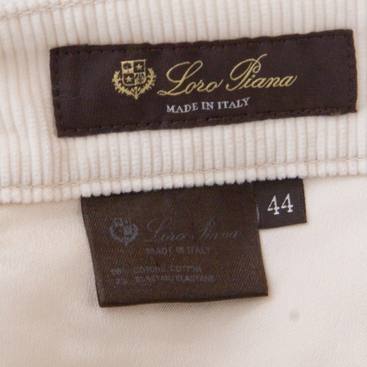 Pre Owned Loro Piana Cream Mathias Cropped Corduroy Pants M