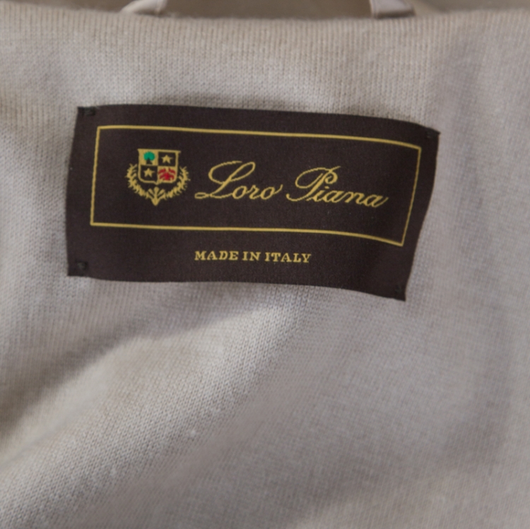 Pre Owned Loro Piana Storm System Beige Elasticized Waist Hooded Jacket M