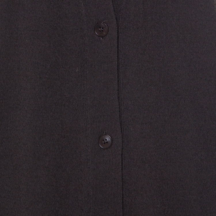 Pre Owned Loro Piana Brown Cashmere Button Front Long Cardigan M
