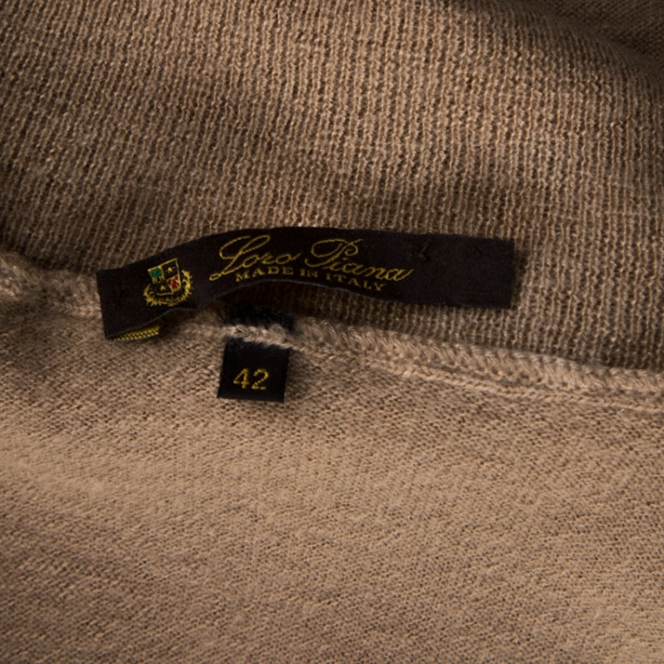 Pre Owned Loro Piana Tan Brown Cashmere Turtleneck Long Sleeve Sweater M