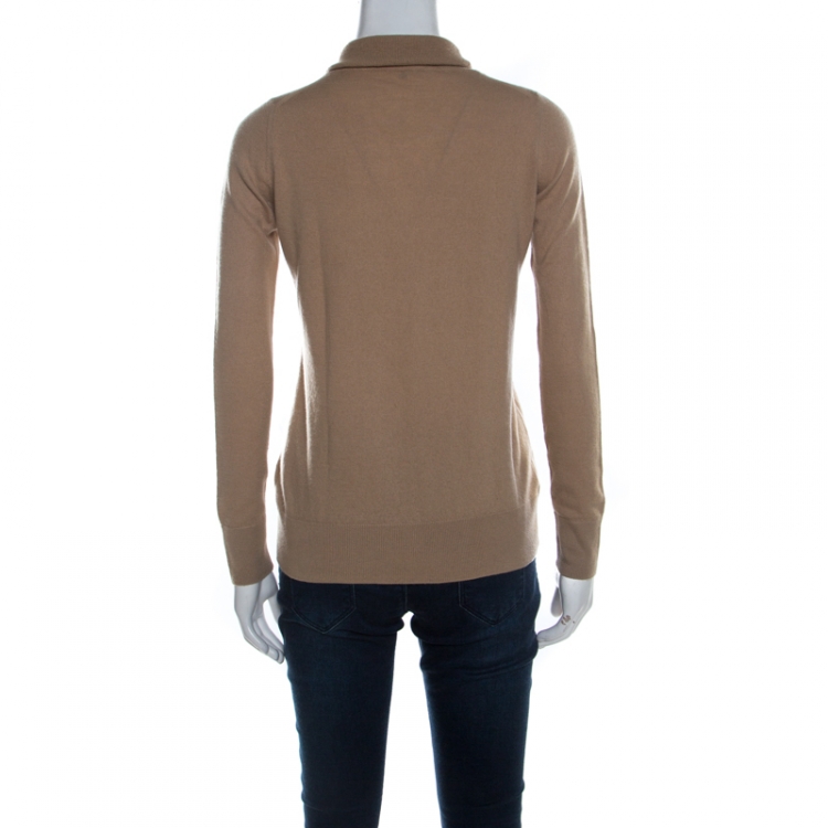 Pre Owned Loro Piana Tan Brown Cashmere Turtleneck Long Sleeve Sweater M
