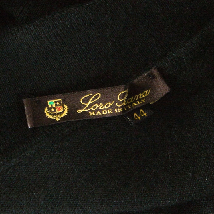 Pre Owned Loro Piana Dark Green Cashmere Turtleneck Sweater M