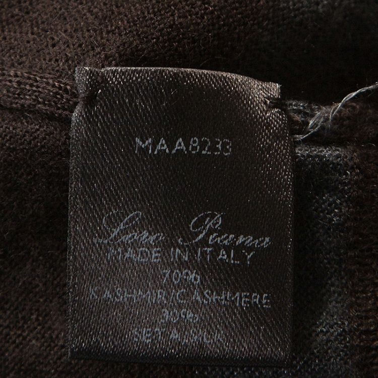 Pre Owned Loro Piana Brown Striped Cashmere Button Front Cardigan M