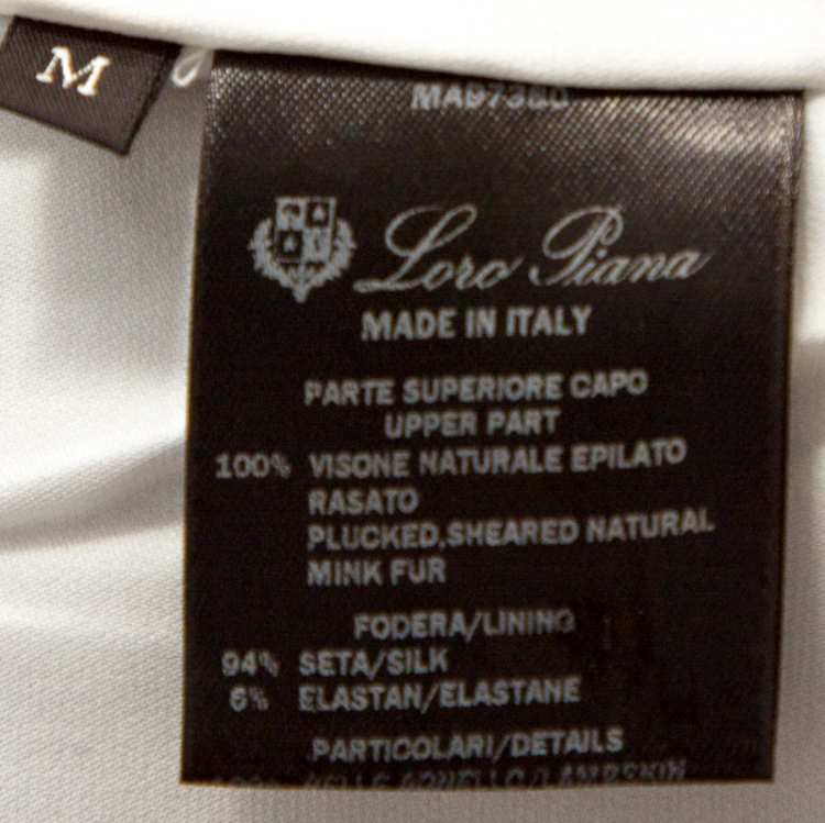 Pre Owned Loro Piana Cream Mink Fur Sleeveless Jacket M