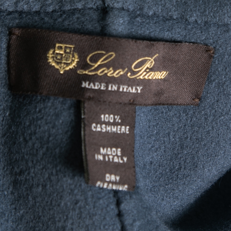 Pre Owned Loro Piana Dusty Blue Cashmere Belted Sleeveless Vest M