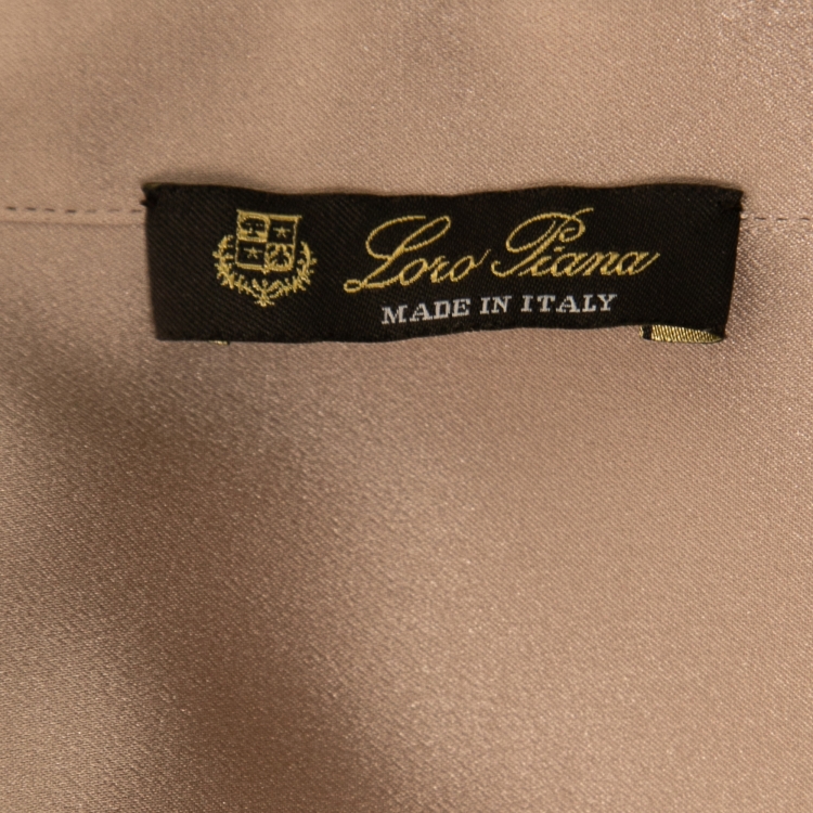Pre Owned Loro Piana Champagne Pink Silk Round Collar Blouse M