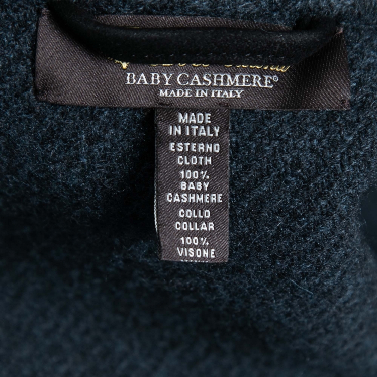 Pre Owned Loro Piana Blue Baby Cashmere Fur Trimmed Cape Coat One Size