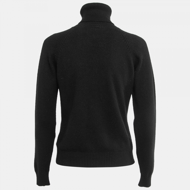 Pre Owned  Loro Piana Black Cashmere Knit Turtleneck Sweater L