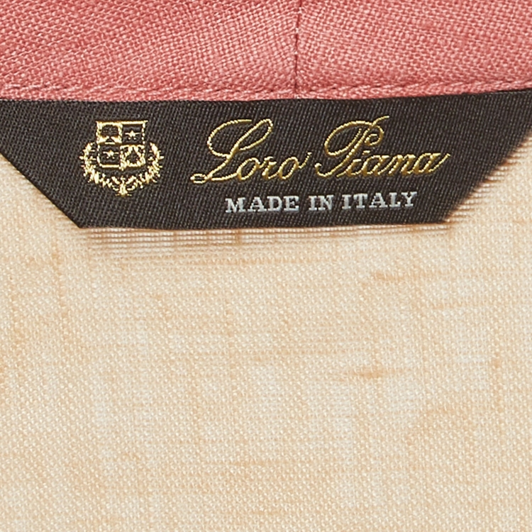 Pre Owned Loro Piana Beige Colorblock Linen Long Kimono M
