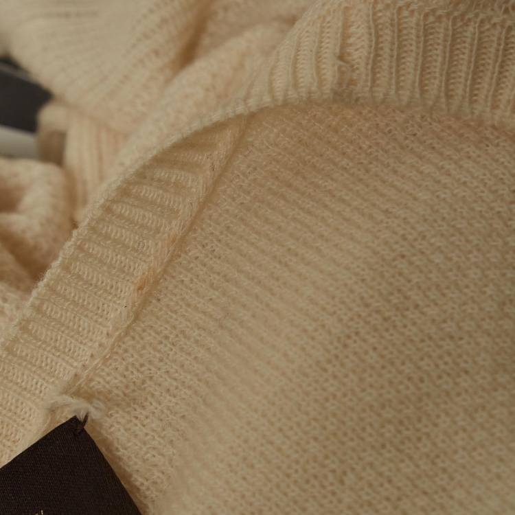 Pre Owned Loro Piana Cream Cashmere Knit Crew Neck Sweater S
