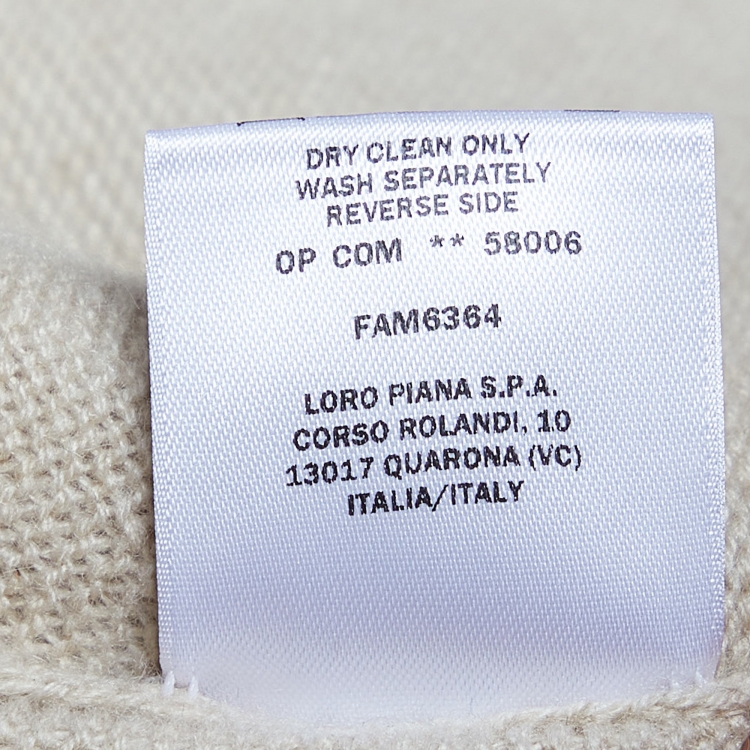 Pre Owned Loro Piana Beige Cashmere Knit Belted Long Cardigan M