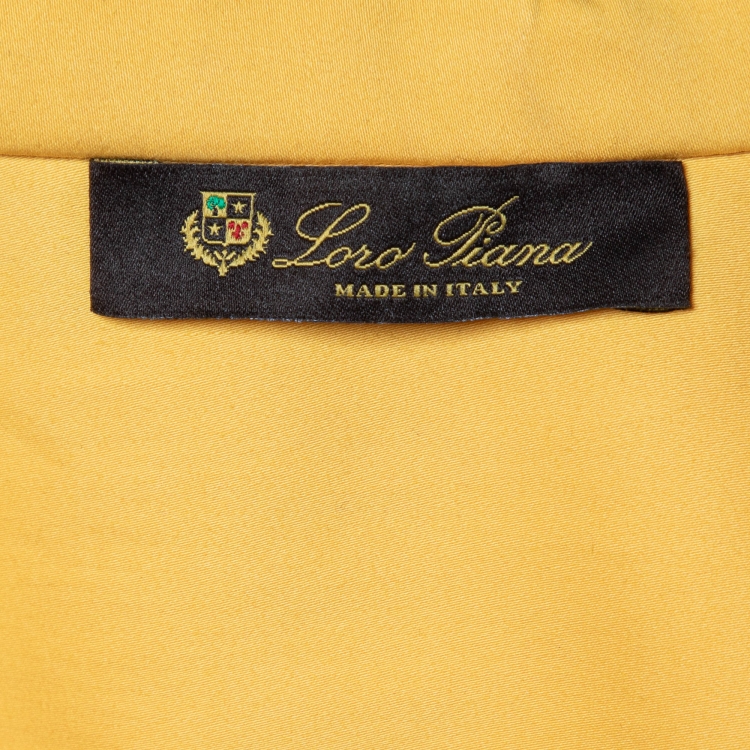 Pre Owned Loro Piana Yellow Cotton Belted Coat Dress M