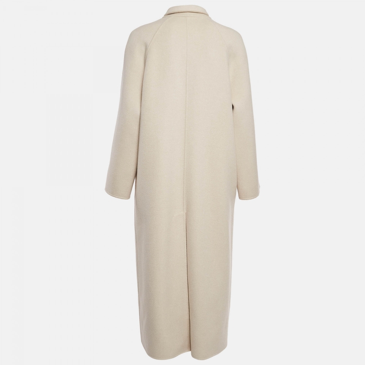 Pre Owned Loro Piana Beige Cashmere Buttoned Front Long Coat S