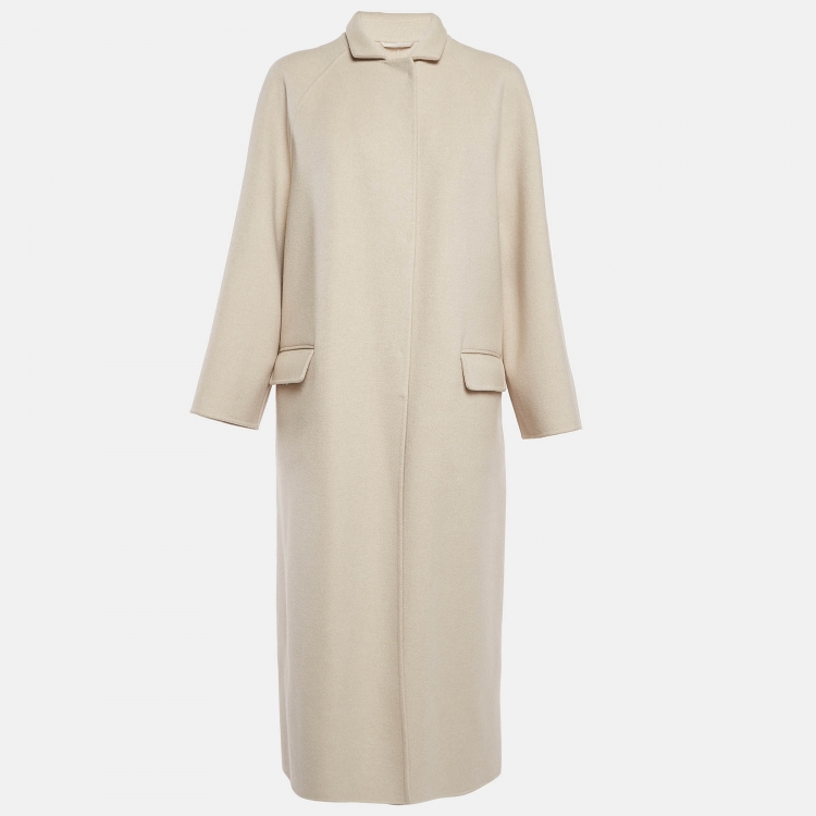 Pre Owned Loro Piana Beige Cashmere Buttoned Front Long Coat S