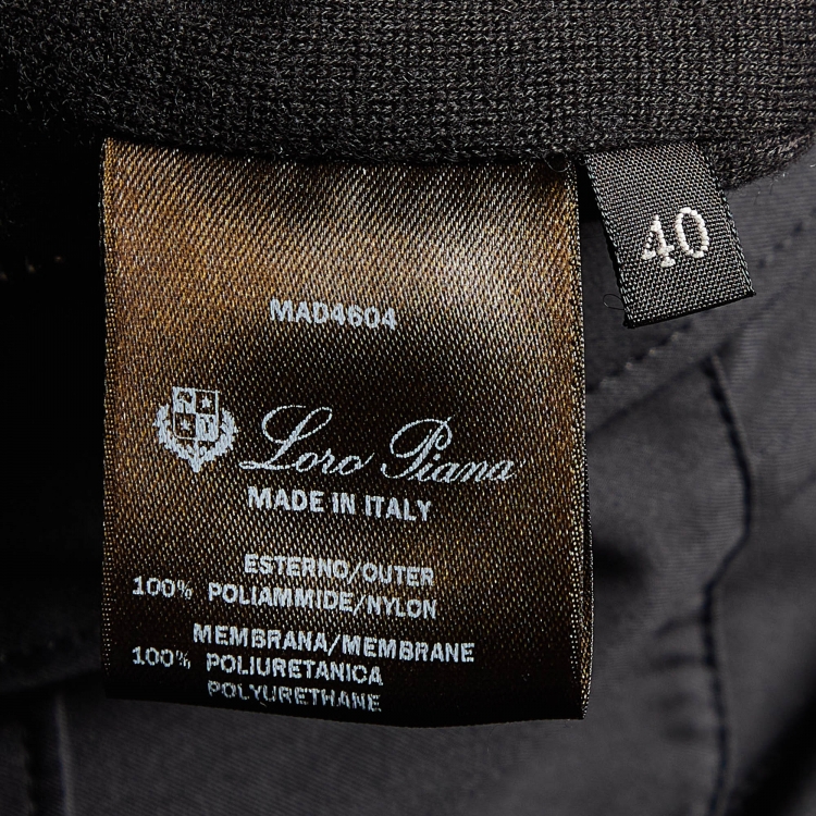 Pre Owned Loro Piana Black Nylon Windmate Traveller Jacket S 