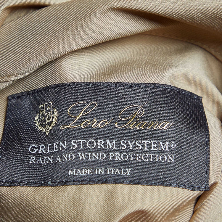 Pre Owned Loro Piana Brown Cashfur Green Storm System Reversible Jacket S