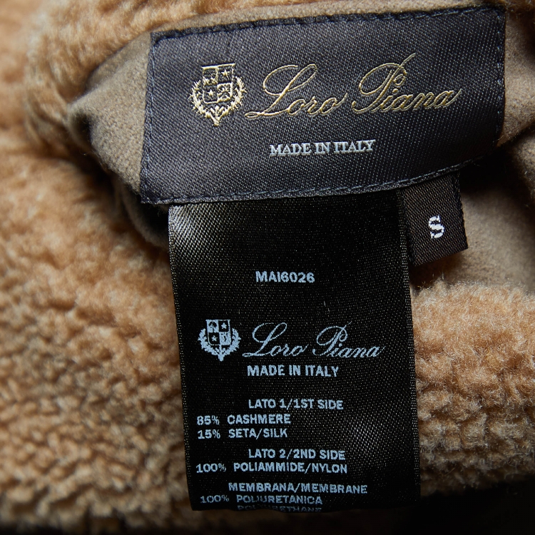 Pre Owned Loro Piana Brown Cashfur Green Storm System Reversible Jacket S