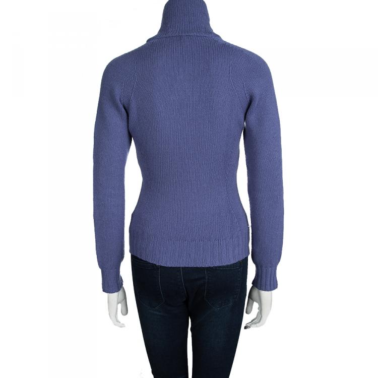 Pre Owned Loro Piana Blue Cashmere Long Sleeve Sweater M