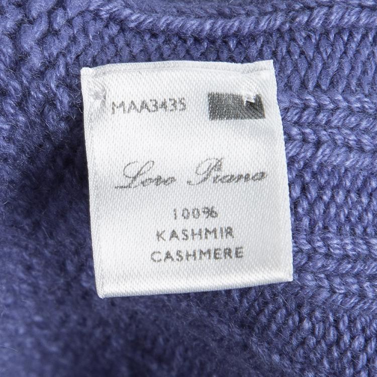 Pre Owned Loro Piana Blue Cashmere Long Sleeve Sweater M