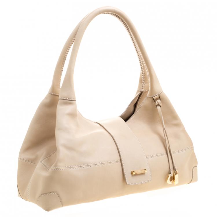 مملوكة مسبقًا Loro Piana Beige Leather Hobo