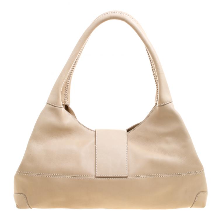 مملوكة مسبقًا Loro Piana Beige Leather Hobo