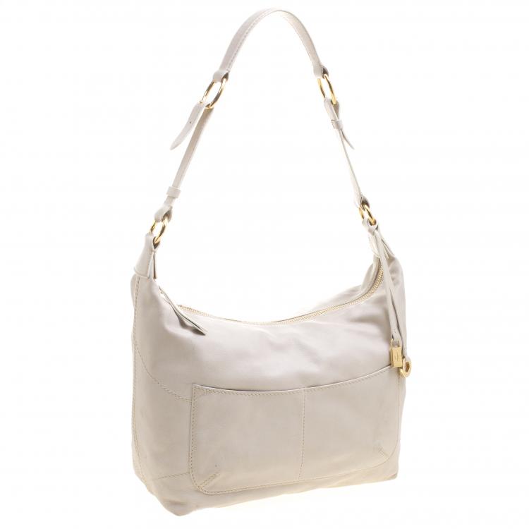 Pre Owned Loro Piana Beige Leather Shoulder Bag