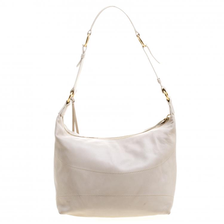 Pre Owned Loro Piana Beige Leather Shoulder Bag