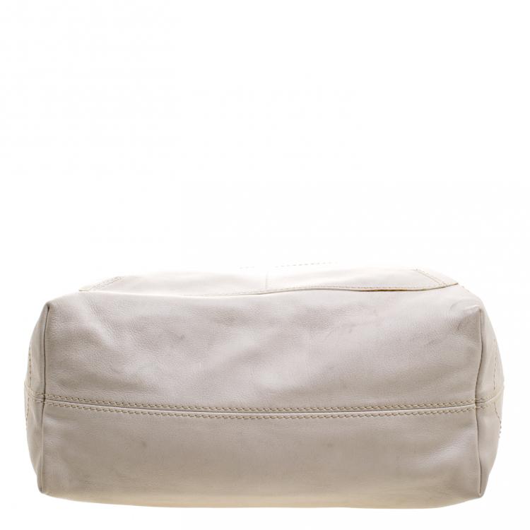 Pre Owned Loro Piana Beige Leather Shoulder Bag