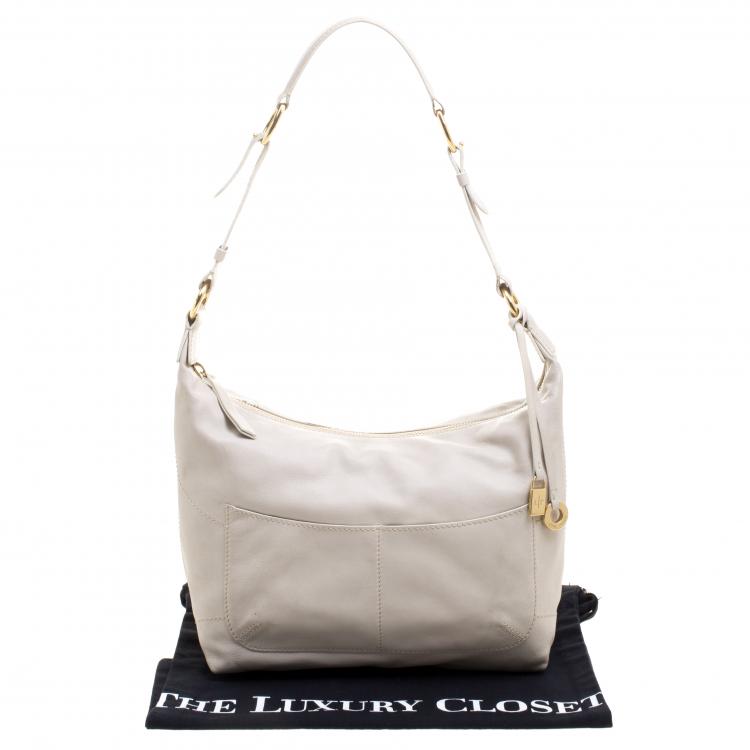 Pre Owned Loro Piana Beige Leather Shoulder Bag