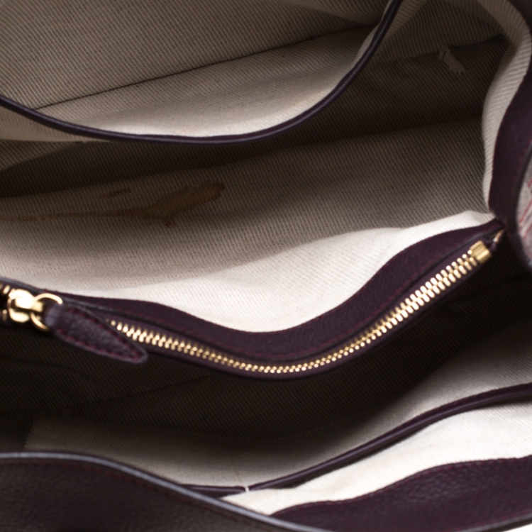 Pre Owned Loro Piana Dark Purple Leather Tote