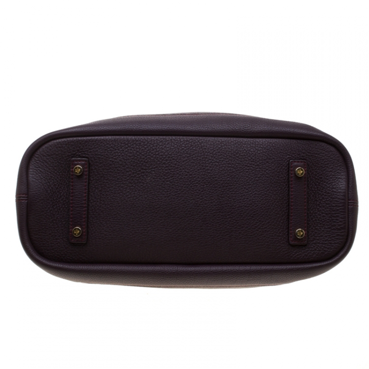 Pre Owned Loro Piana Dark Purple Leather Tote