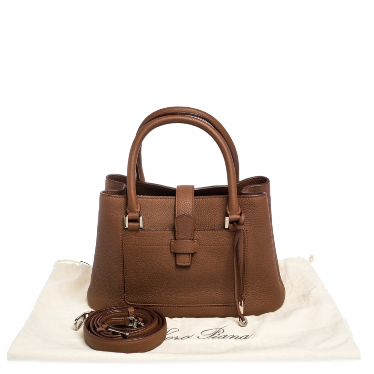 Pre Owned Loro Piana Brown Leather Bellevue Odessa Tote