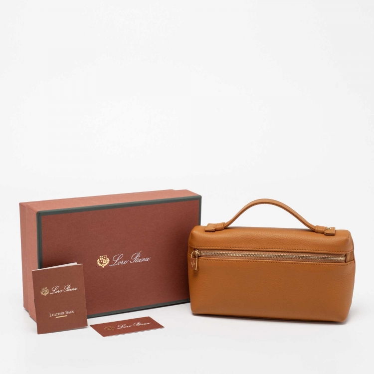 Pre Owned Loro Piana Tan Leather Extra Pocket L19 Pouch