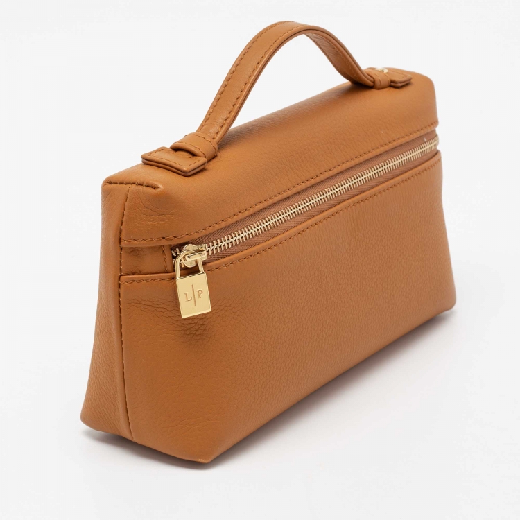 Pre Owned Loro Piana Tan Leather Extra Pocket L19 Pouch