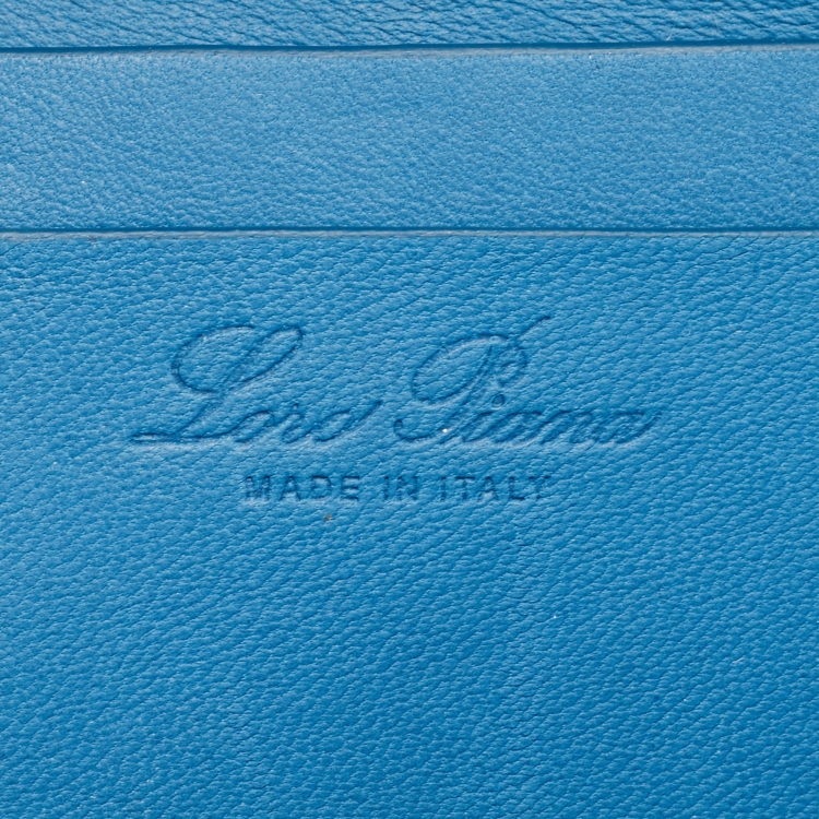 Pre Owned Loro Piana Blue Ostrich Mini Clui Crossbody Bag